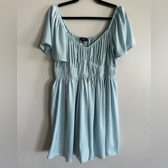 Lulu’s You Give Me Butterflies Light Blue Flutter Sleeve Mini Dress large - Picture 5 of 14